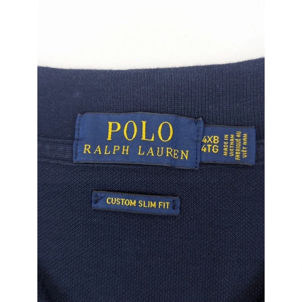 Polo Ralph Lauren Shirt Mens 4XB 4XL Big Pony USA Navy Blue Polo American Flag